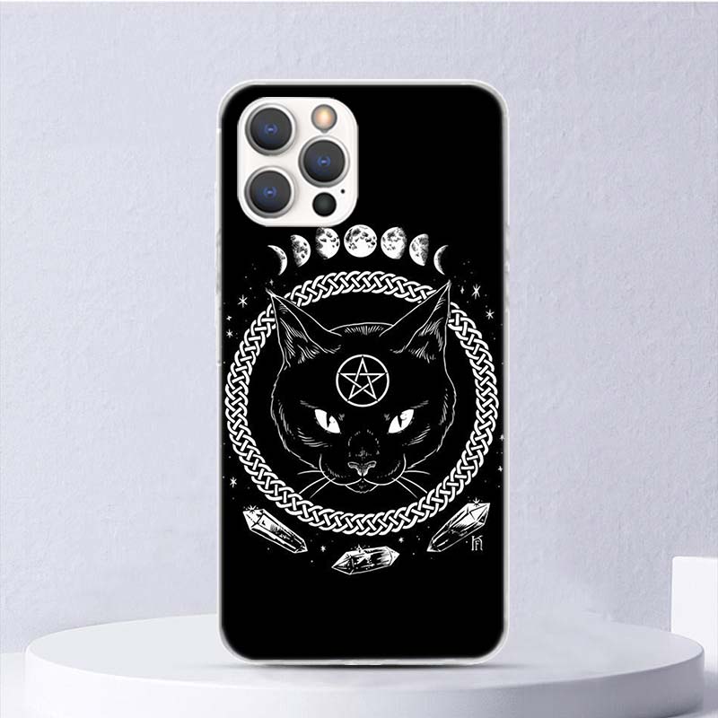 Witch And Cat Colorful Cute Soft Case For iPhone 16 17 Air 16E 15 Plus 11 12 13 Mini 14 Pro Max Phone Cover Apple 7 8 SE Coque F