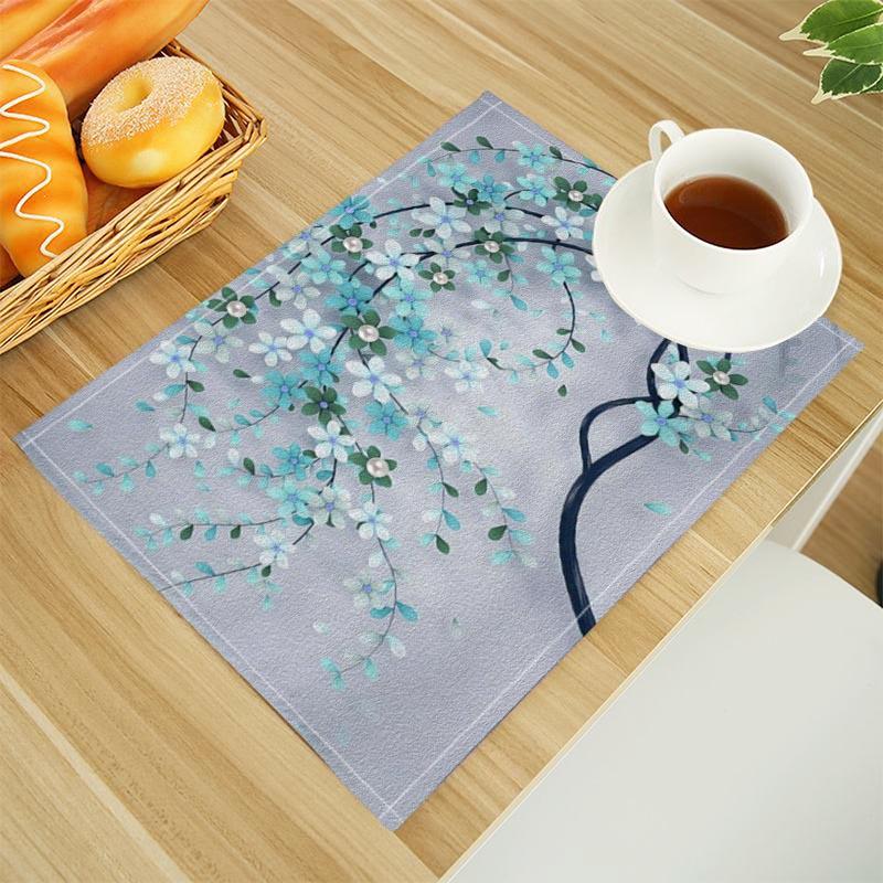 

Motivi 3D cvijetno Placemat Linen Fabric Table Mats Family Dinner Tableware Kitchen Table Mat 30X40cm 1pcs