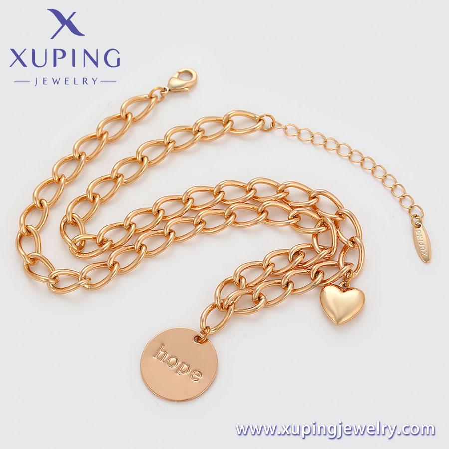 A00733995 XUPING Ювелирные изделия 18K Золотой Цвет Модный Кулон Трендовый Минималистичный Женский Сердце Ожерелье Ювелирные изделия 16inches&A00733995