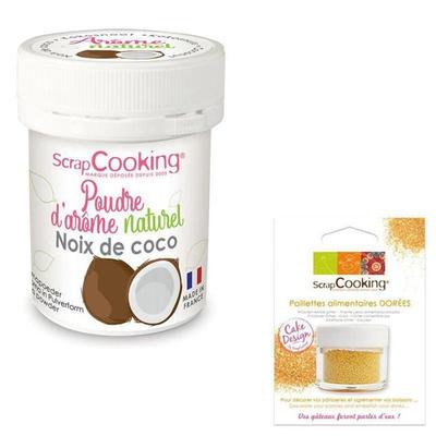 Natural Food Flavour In Powder Coconut + Golden Glitter