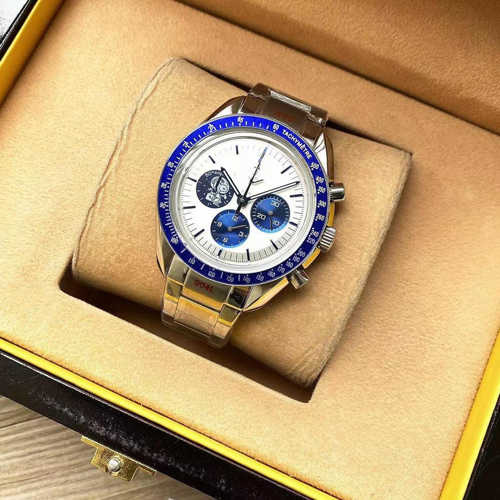 Oujia Super Overlord Three-Eye Six-Hand Multifunctional Chronograph Quartz Men's Automatic Waterproof Watch