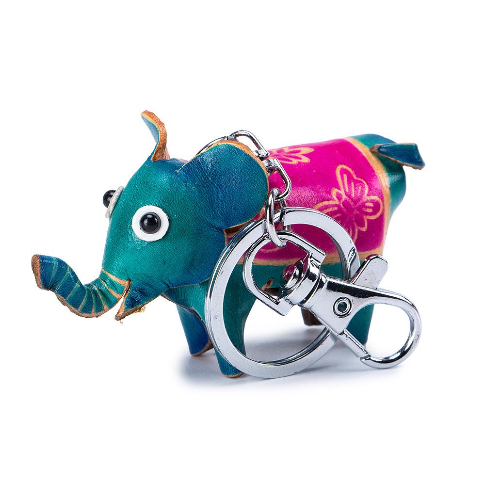 New First-layer Cowhide Mini Animal Keychain Handmade Creative Bag Pendant Car Keychain Universal