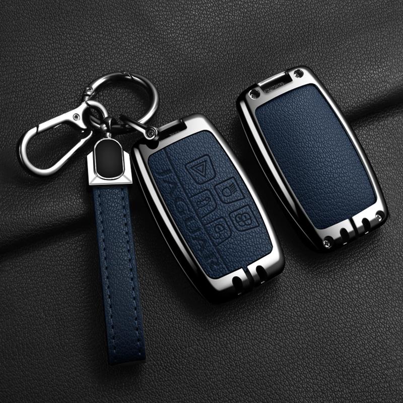 Bilnyckelfodral Skydd för Jaguar XF XJ XE S-Type F-Type X-Type F-Pace I-Pace E-Pace Android XFR XKR Zinklegering Läder Nyckelring