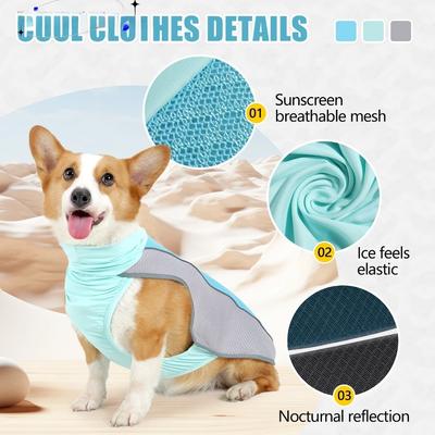 Cooling Vest, Cooling Jacket for Dogs, Evaporation Cooler Coat for Pets, Reflective Material for Large Medium Small Dogs