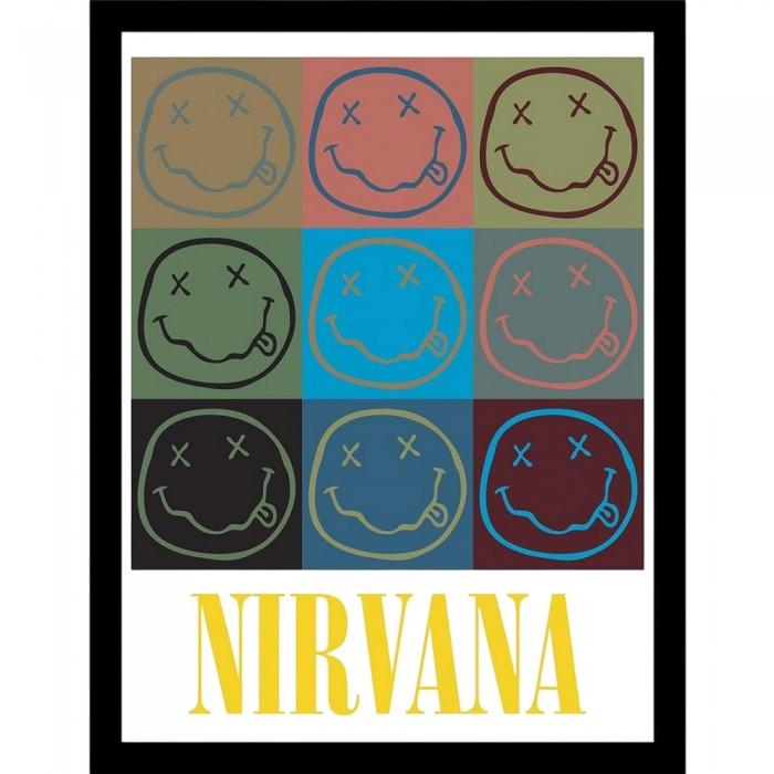 Nirvana Distressed Smiles Framed Poster