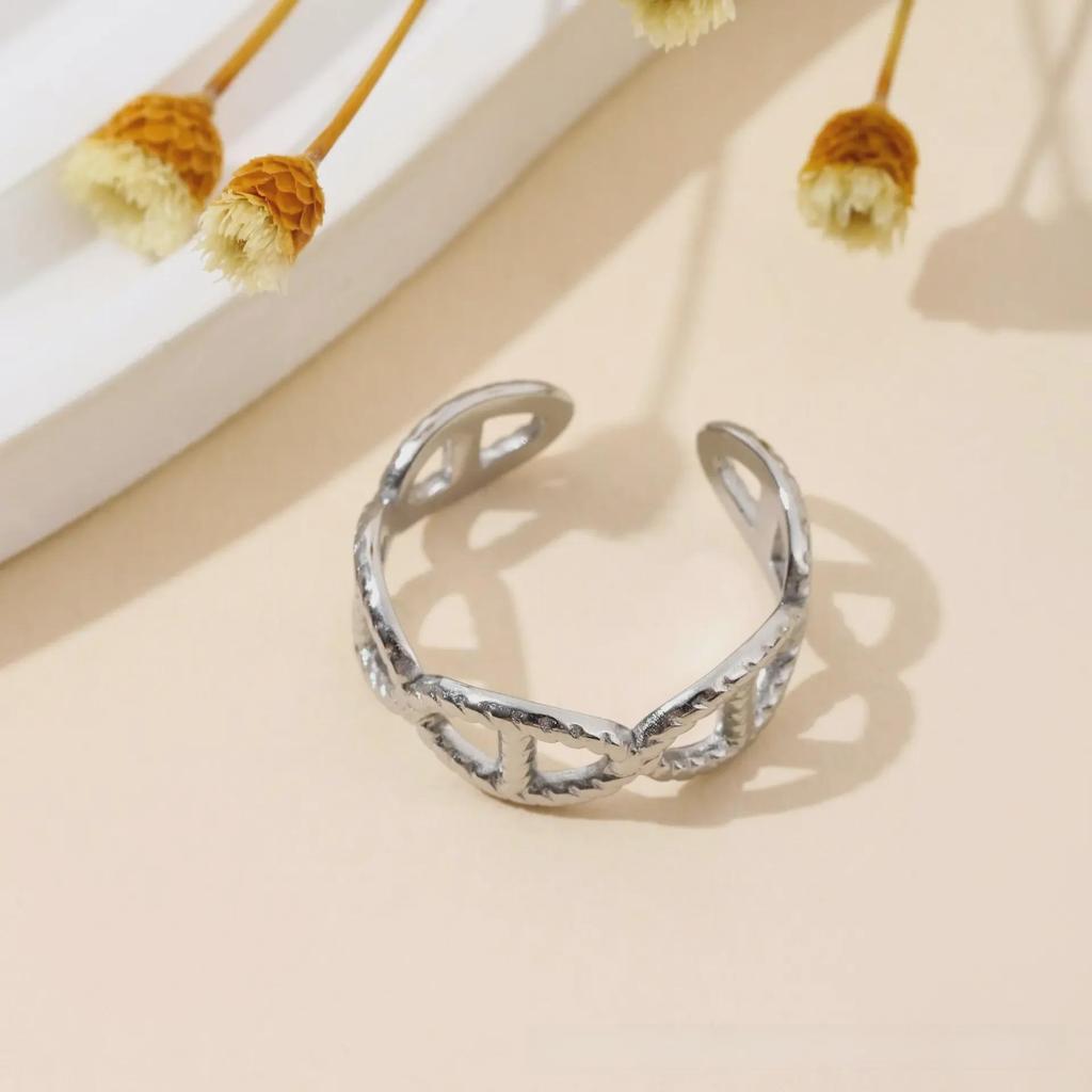 European & American Style Titanium Steel Open Ring - Fashionable, Versatile Jewelry for Women