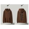Mens Oversized Hooded Sweatshirt With Reversed Hook Print Loose Fit Cotton Pullover Fall Streetwear