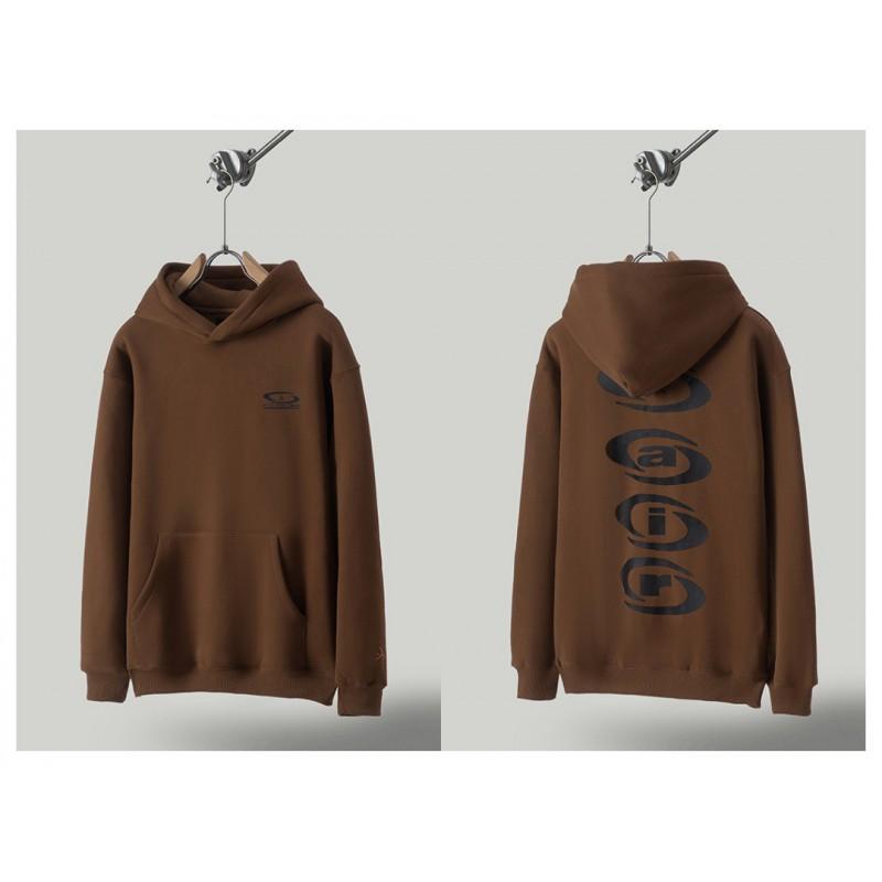 Mens Oversized Hooded Sweatshirt With Reversed Hook Print Loose Fit Cotton Pullover Fall Streetwear