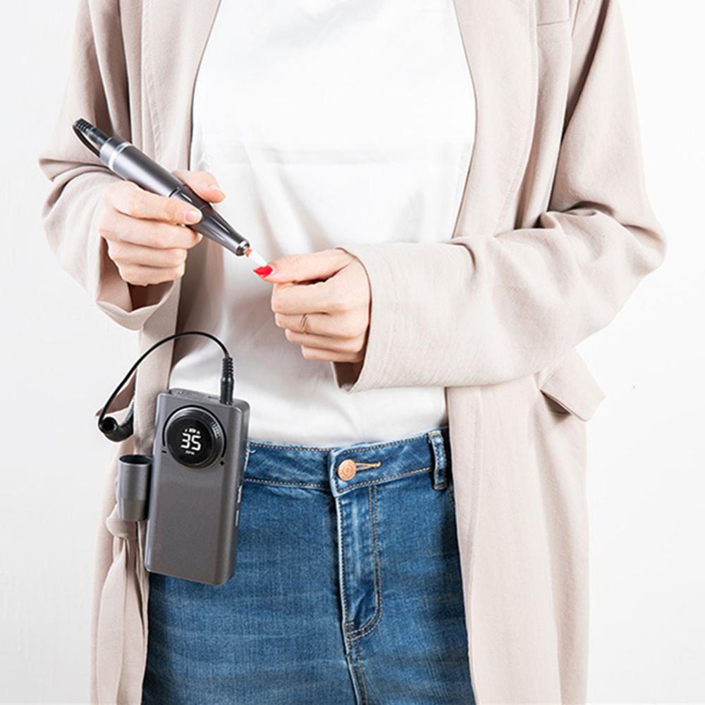 35000 U/min Wiederaufladbare Elektrische Nagelfeile Maschine Tragbares Maniküre Pediküre Set