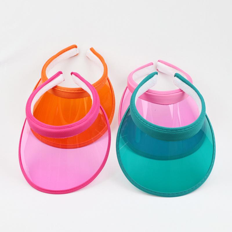 Unisex UV Protection Colorful Transparent Sun Hat