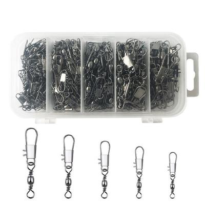 200Pcs Fishing Barrels Line Connectors Swivels Interlock Pin Fishing Barrels Swivels for Fishhook Carp Lures Accessories