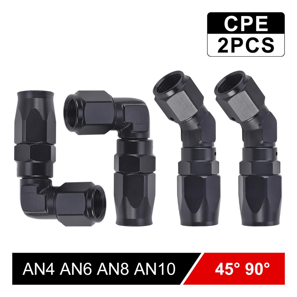 AN4 AN6 AN8 AN10 Forged Type Swivel Hose End Fitting Adapter 2 PCS Car Oil Cooler Kit 45 Degree 90 Degree For Oil Fuel CPE Line