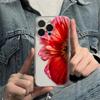 Dark Red Lily Pattern Phone Case Suitable for iPhone 17 Air 16 15 14 13 12 11 Pro Max 14 Plus Anti Drop Anti Shock Back Cover