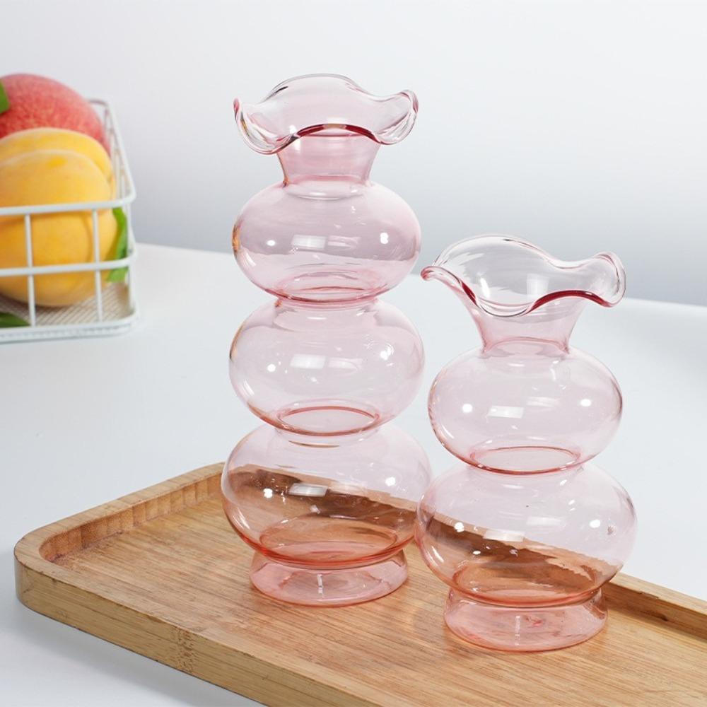 Creative Glass Vase Premium Ball Shaped Bubble Vase Living Room Decoration Rose Lily Glass Vase Home Desktop Flower Bottle Decor