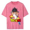Harajuku Streetwear Men Fashion Oversized Vintage T Shirt Japanese Anime Dragon Ball Washed Tshirt Summer Cotton Pink Top Tees