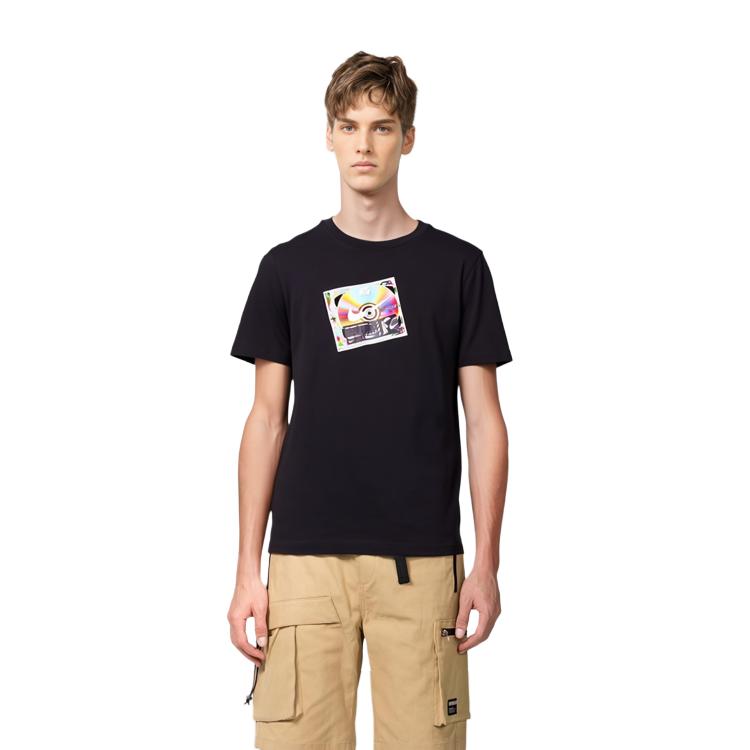 Nike T Shirts Men's Black Crew Neck Moderate Straight Fit CW0403-010