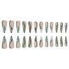 Christmas Holly Rhinestone Stiletto Nails - White Edge French Design, Long Lasting, Holiday Nail Art