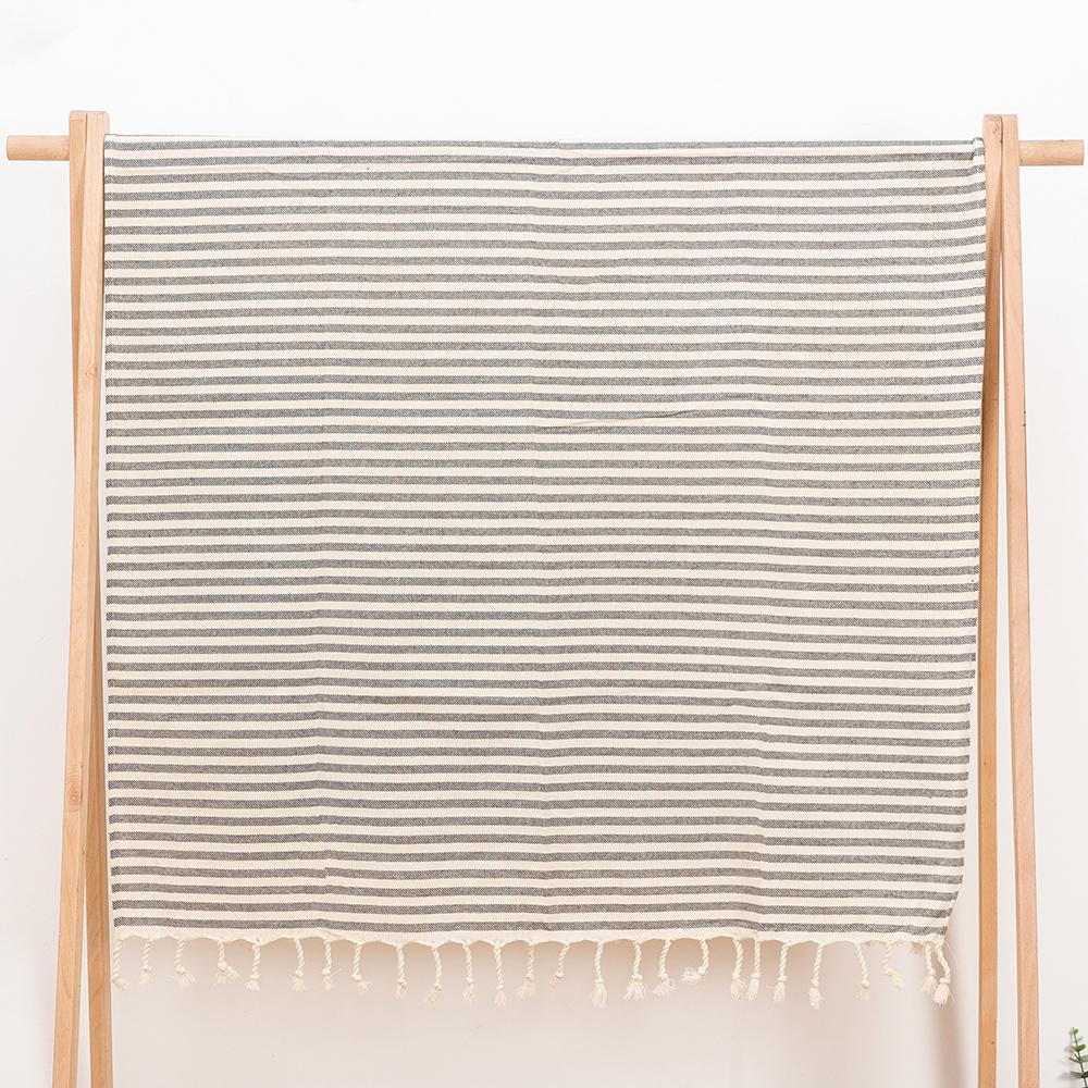 Customized 100% Cotton Hamam Beach Towel Striped Turkish Tassel Printed Adult Sports Logo Bath Swim Travel Quick-Dry All-Season