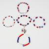 Artificial Crystal Bracelet Elastic Bracelet Independence Day Handmade Bracelet Stackable Bracelets for Adding Charm