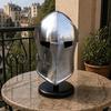 Medieval Barbuta Helmet with Stand Steel Visored Knight Templar Crusader Armor Cosplay LARP Gift for Him
