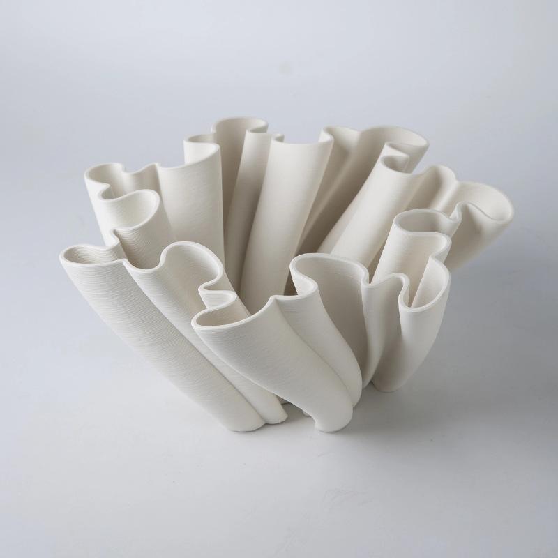 3D Printed Ceramic Vase, Nordic Home Design, Flower Pot, Living Room and Dining Table Decoration, Flower Arrangement Container