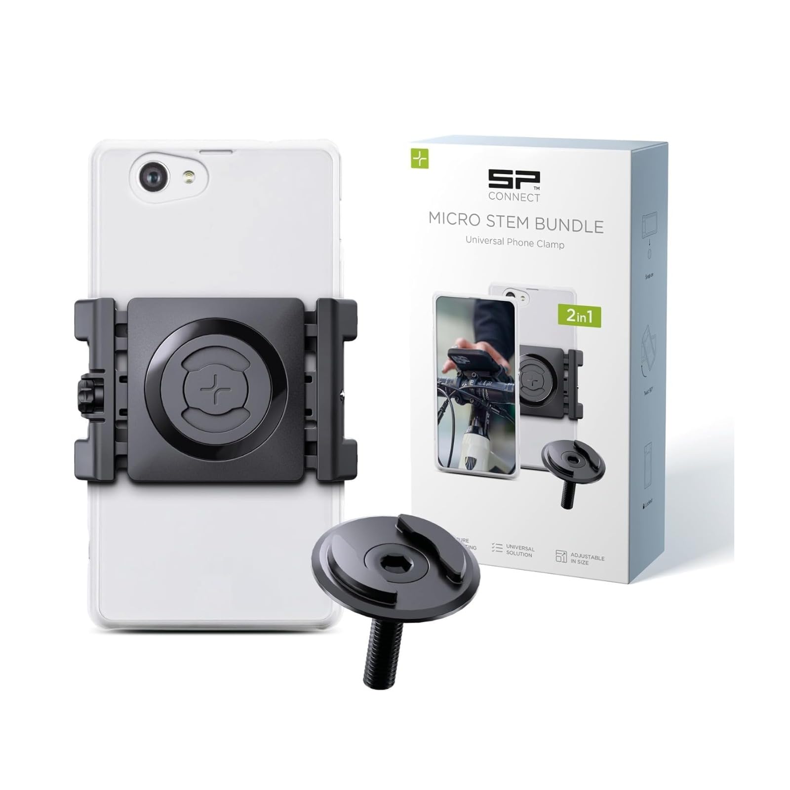 Bicycle Smartphone Holder Mount Universal Compatible Case Compatible Handlebar Mount Drop Prevention Easy Installation Micro Stem Bundle 53255 SP