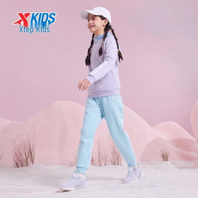 Xtep Kids' Winter Fleece-Lined Cuffed Knit Pants