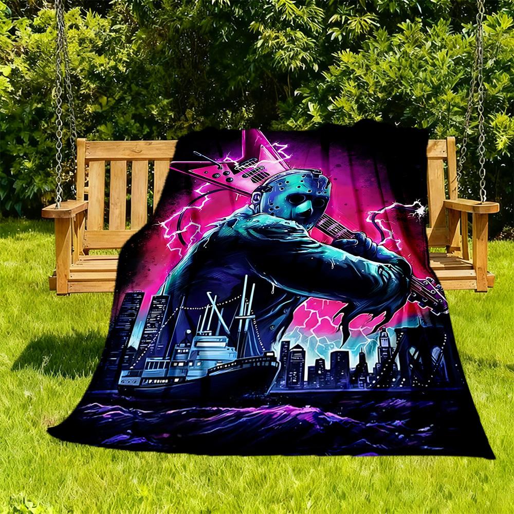 1pc Guitar Jason Outdoor Blanket Lightweight Flannel, Soft & Warm, All Season Use for Sofa, Outdoor, Camping, Living Room, Office, Chair