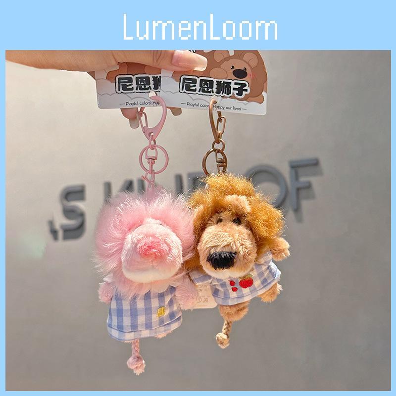 Cute Plaid Pajamas Nien Lion Cartoon Plush Toy Pendant For Gift And Backpack Decor