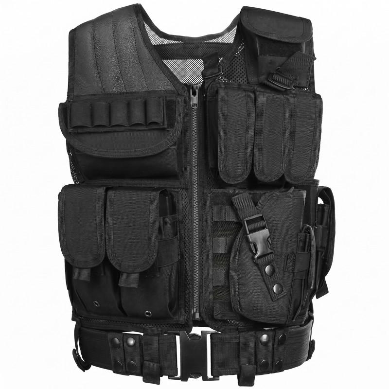 Taktische Weste Herren Damen Outdoor Mehrere Taschen Netz Atmungsaktiv Langlebig Trainingsweste