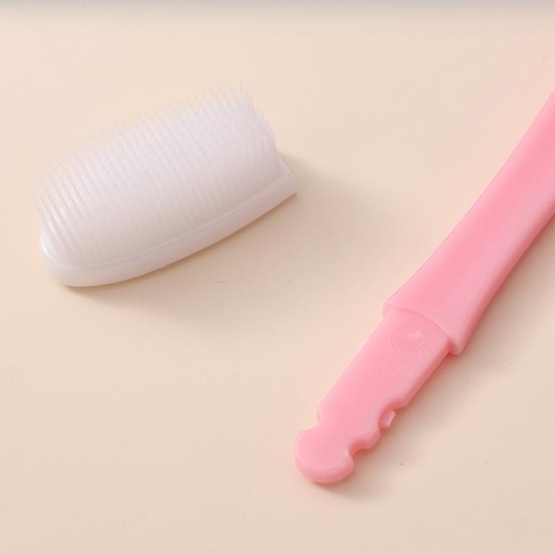 Tongue Scraper Cleaner For Adult Kid,2 In 1 Silicone Tongue Brush And Stainless Steel Tongue Scrapers For Fresh Breath Dental