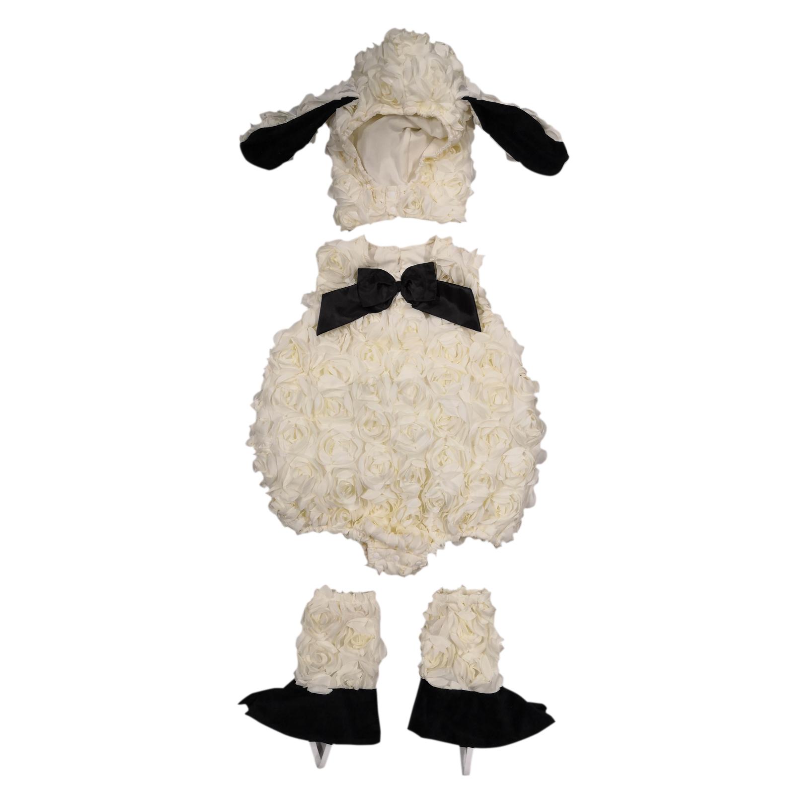 Halloween Baby Girls Lamb Costume for Toddler, Kids Halloween Costume, Animal Themed Cosplay Party Costume 24M