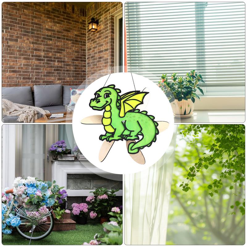Animal Wind Spinner Wooden Cartoon Animal Pinwheels Weather-Resistant Hangable Decoration For Garden Patio Outdoor