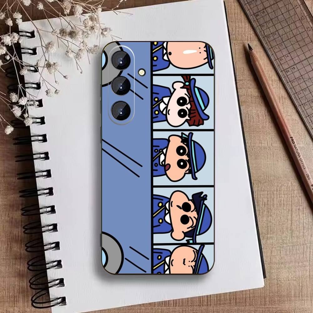 Cartoon N-Crayon Shin-chan Phone Case For Samsung Galaxy A73,A21s,A22,A31,A52,A53,A71,A41Soft Black Shell