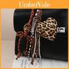 Sweet Cool Leopard Heart Keychain With Butterfly Bow For Bag Decoration