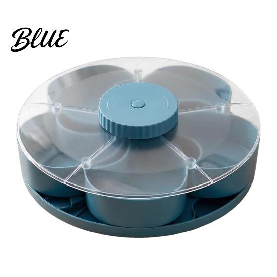 Multi-compartment Serving Tray Heart-Shaped Rotating Snack with 5 Compartments 360 Degrees Spinning Platter for Compartmented Fruits Nuts Dips