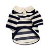 Striped POLO Shirt Puppy Clothes Spring and Autumn Thin Style Teddy Bichon Bear Schnauzer Pet Summer Cat Summer