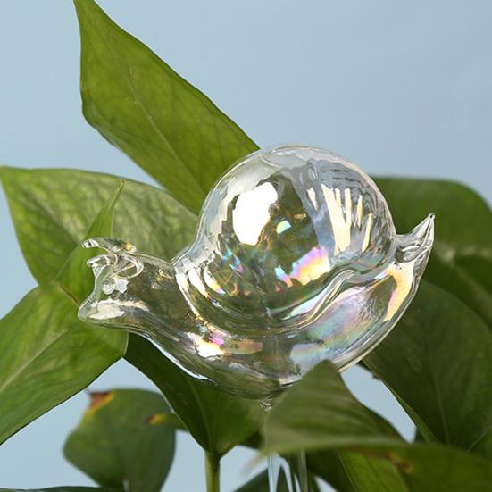 Yousheng Iridescent Self Watering Bulbs Snail Design Glass Plant Watering Globes Planter Insert Automatic Watering Device for Indoor Potted Plants