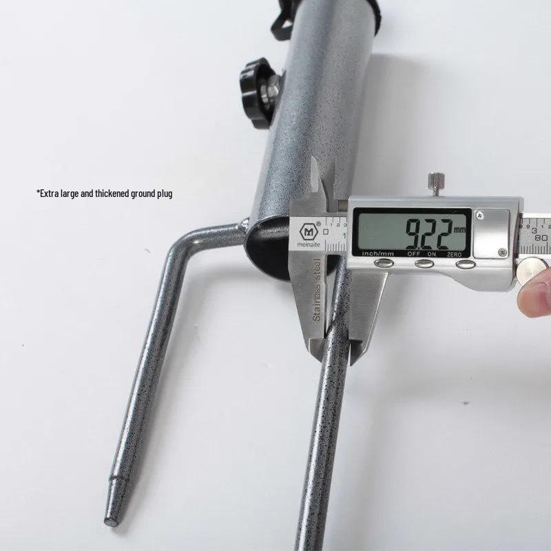 Black King Kong Two-Pronged Ground Spike for Sun, Beach, Fishing, and Patio Umbrellas