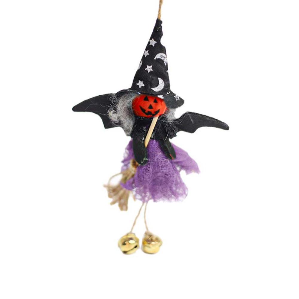 Miniature Halloween Ornaments Plush Hanging Pendant Cartoon Figurines Witch Doll Hanging Tree Style 2