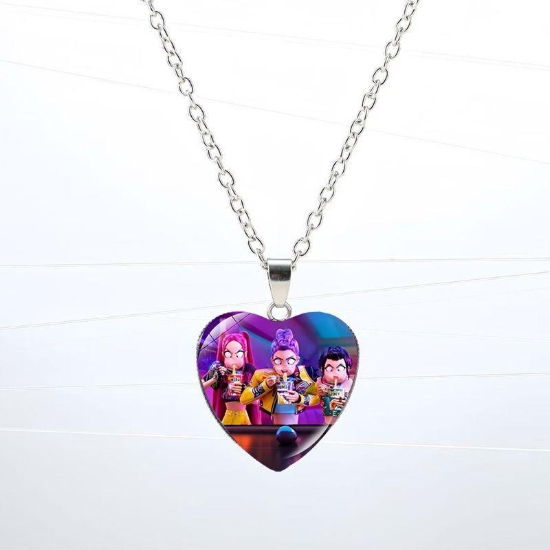 

K-POP Ожерелье с кулоном в форме сердца, Модная цепочка для свитера, Реквизит команды охотников на ведьм as the picture1