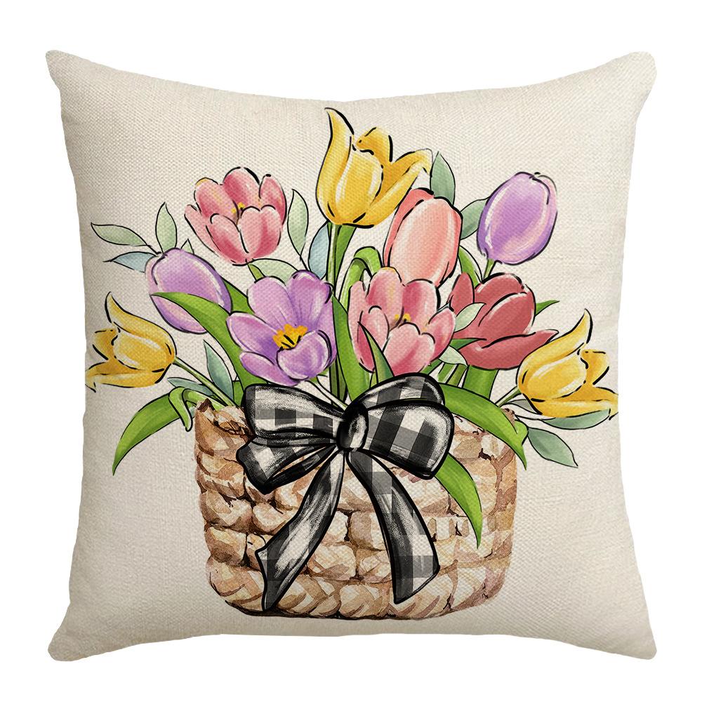 Spring Letter Flower Plant Digital Printing New Home Atmosphere Bedroom Living Room Office Cushions