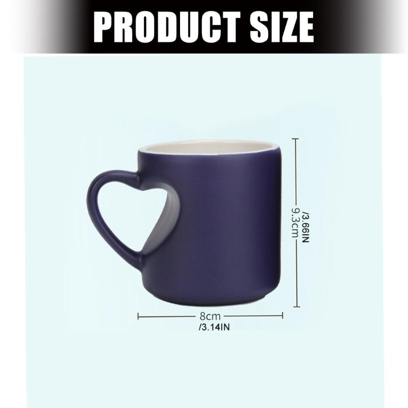 Elegante Tazza in Ceramica con Manico Artistico a Forma di Cuore Tazza Bevanda Termocromica Per Bevande Calde