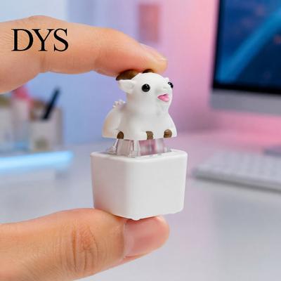 Wiederaufladbares Fidget Toy Typ C 1/2 Stück Ziegen-Tastatur mit Ton, Schaf Finger-Klicker Spielzeug, Tier-Druckknopf-Entspannungs-Schlüsselanhänger für