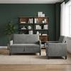 Storage Sofa Set 2 Pcs Dark Grey Polyester