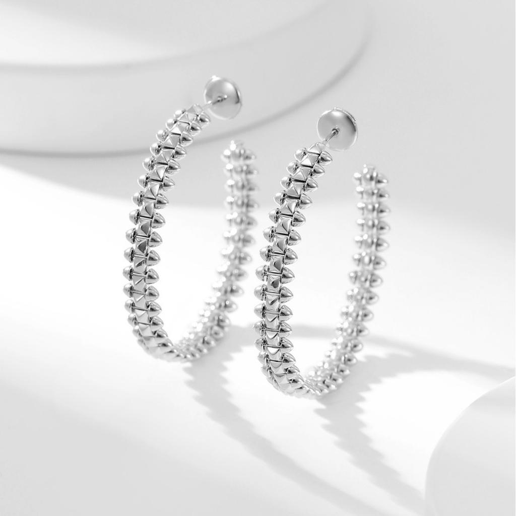 Rivet Earrings Thick-plated 18K Rose Gold Women's Light Luxury European and American Versatile