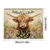 2026 Calendar Funny Highland Cow Wall Calendar Thick Paper 12 Monthly Planner Farmhouse Decor for Student Teacher Planning