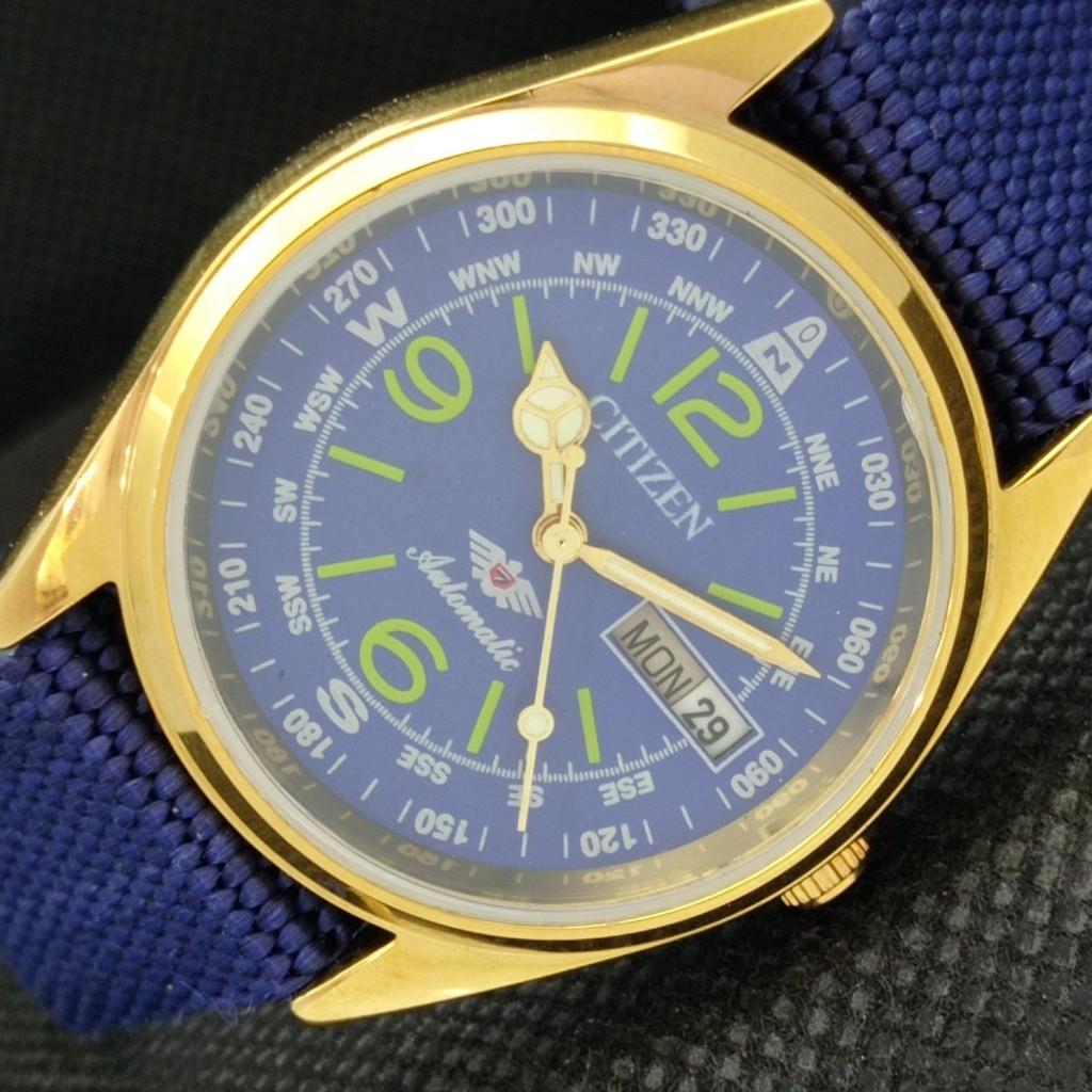 

ВОССТАНОВЛЕННЫЕ ВИНТАЖНЫЕ CITIZEN AUTO 8200 JAPAN MENS D/D BLUE WATCH 588c-a313938-9 SKU588c-a313938