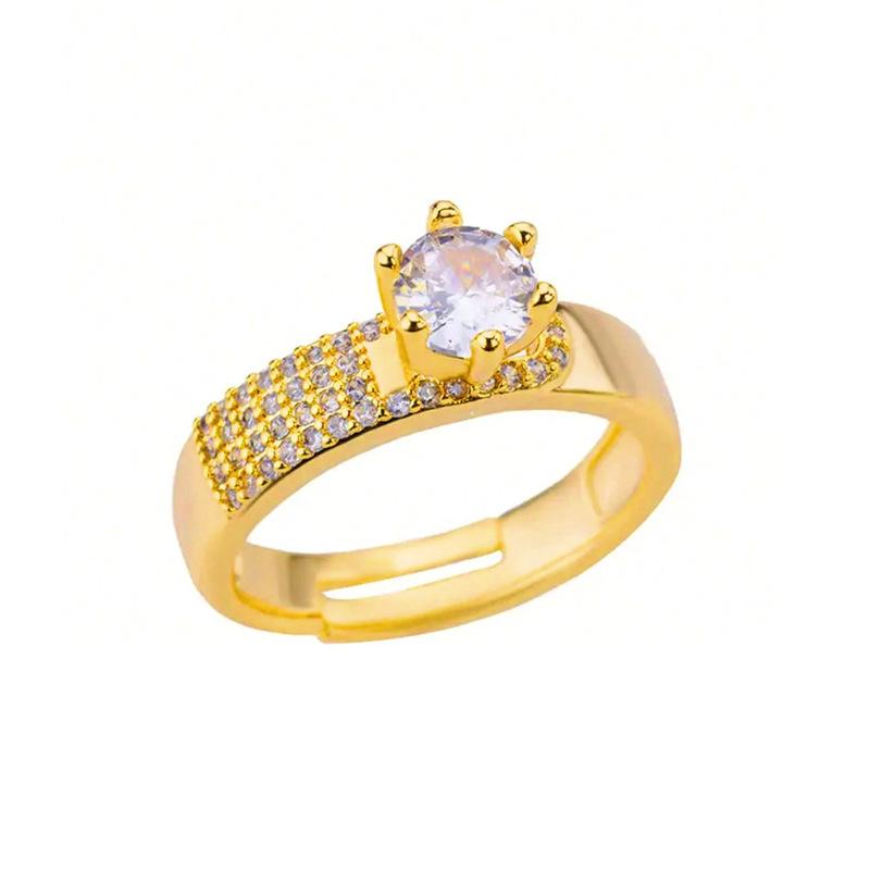 

Новое медное персонализированное модное кольцо Европейское и американское мужское и женское кольцо Adjustable Opening золотой