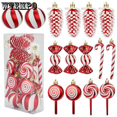 WTEMPO Christmas Decorations Creative Christmas Ball & Pinecone Shaped Design Christmas Tree Hanging Pendants Christmas Party Gifts